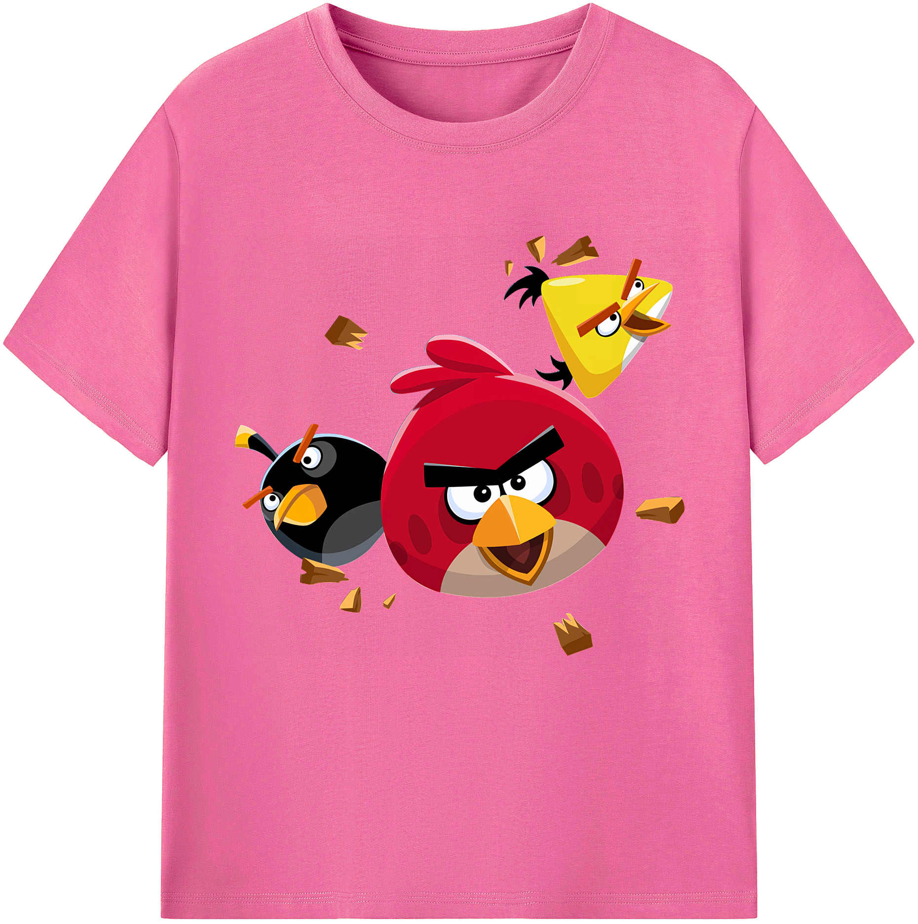 （画像用） Angry Birds アングリーバード レディースカジュアルプリントTシャツ（綿100％）